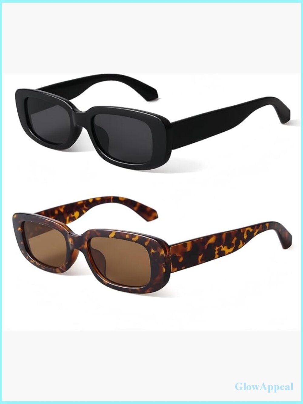Retro Rectangle Sunglasses with UV400 Protection, Medium